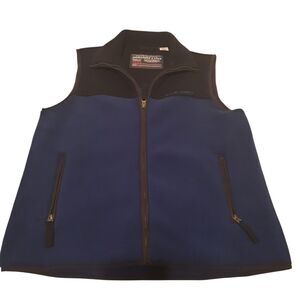 Abercrombie & Fitch Men’s Fleece Vest – Full Zip Black/Blue – 720 Logo – Vtg A&F